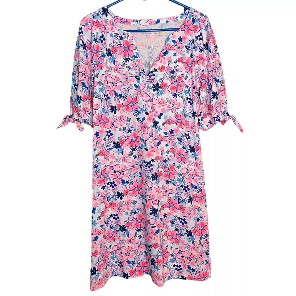 Lilly Pulitzer Pink and Blue Midi Dress
